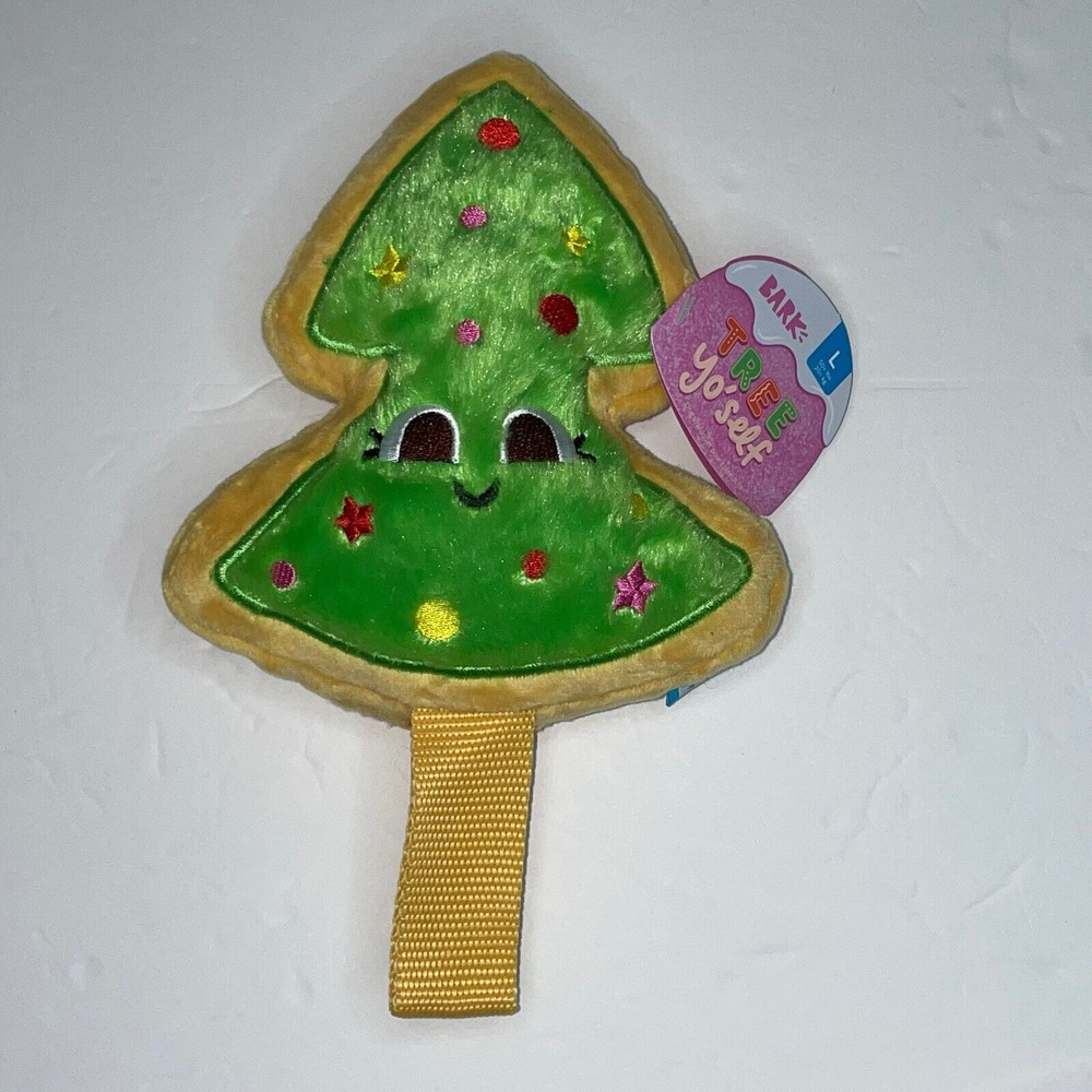 Bark Box Christmas TREE YO' SELF Large Crinkle Squeaky Nylon Strap Dog Chew Toy